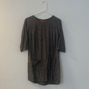 Gray Linen Tunic Dress